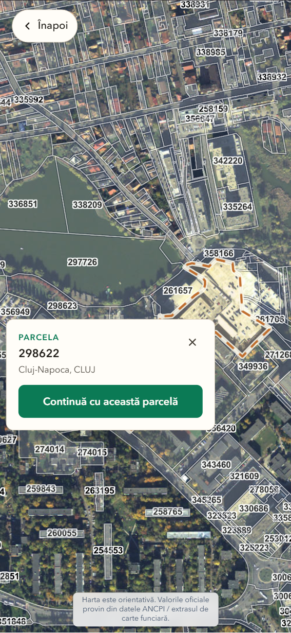 Verifi mobile parcel selection screen