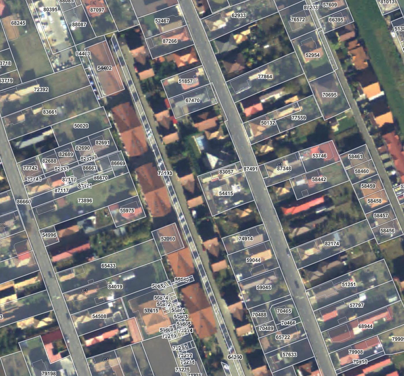 Verifi satellite parcel view with a parcel highlighted